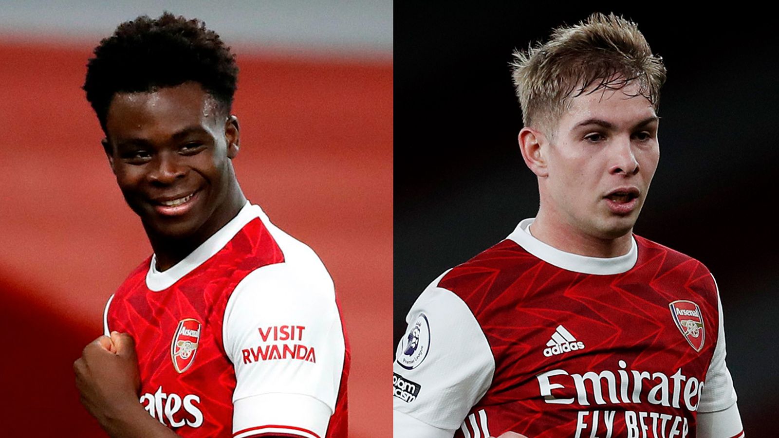 Image result for Bukayo Saka, Emile Smith Rowe and Gabriel Martinelli.