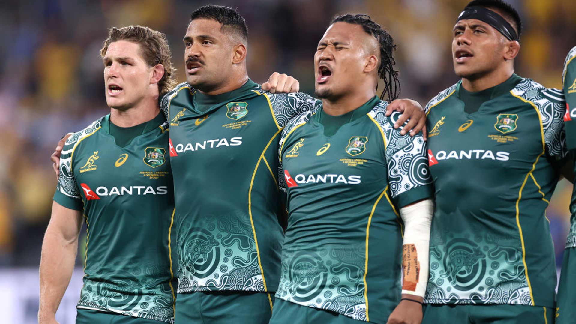 Wallabies sing anthem in indigenous language for first time
