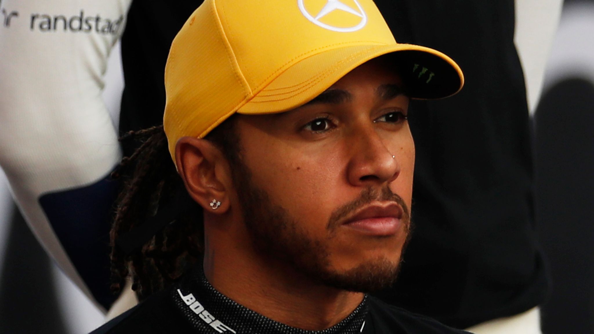 lewis hamilton yellow hat