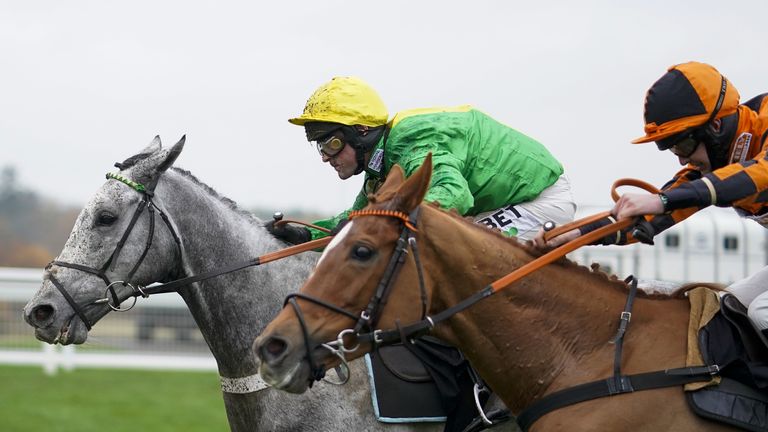 Buzz (far side) - leading fancy at Ascot