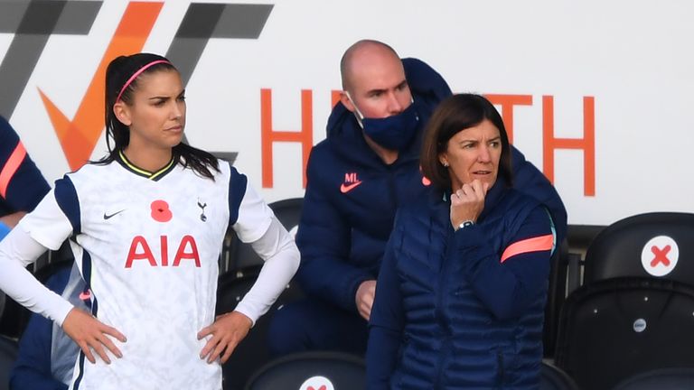 Spurs Women player Alex Morgan and former co-head coach Karen Hills