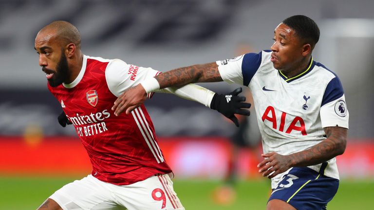 Alexandre Lacazette in action during the North London derby