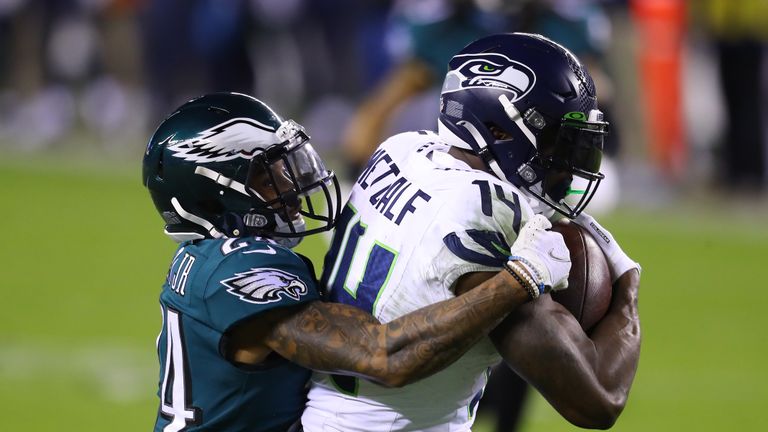 Relive some of DK Metcalf&#39;s best plays for Seattle as the Seahawks beat the Philadelphia Eagles in the NFL.