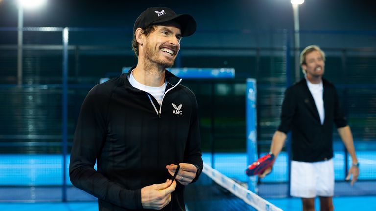 Andy Murray and Peter Crouch play Padel for BBC Children in Need 2020 filmed at the LTA's National Tennis Centre on November 09, 2020 in London, England. 