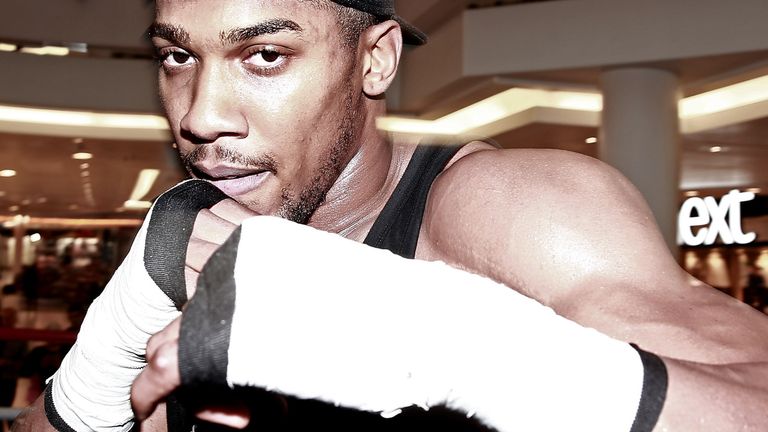 Anthony Joshua during a public work-out on October 6, 2014 in London, England.