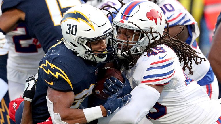 Ekeler in action against the Buffalo Bills