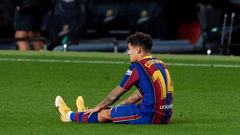 Philippe Coutinho was a second-half substitute against Eibar