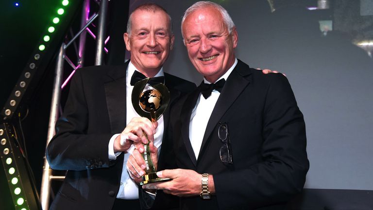 Barry Hearn inducted into the Snooker Hall of Fame in 2018 with Steve Davis