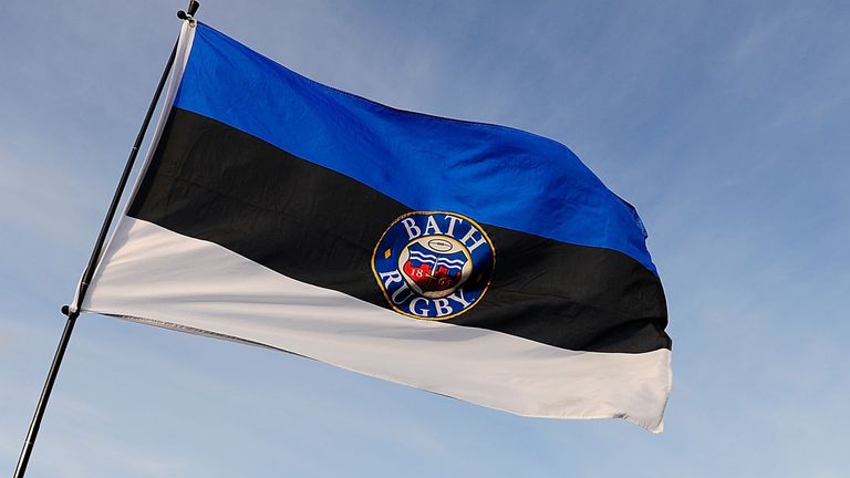 BATH, ENGLAND - JANUARY 10: A general view as the Bath Rugby flag flies during the Aviva Premiership match between Bath Rugby and Wasps at The Recreation Ground on January 10, 2015 in Bath, England. (Photo by Dan Mullan/Getty Images)