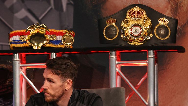 December 17, 2020, San Antonio, TX, USA; Callum Smith speaks at the final press conference for the December 19, 2020 Matchroom card in San Antonio, TX.  Mandatory Credit: Ed Mulholland/Matchroom                                                                                                        