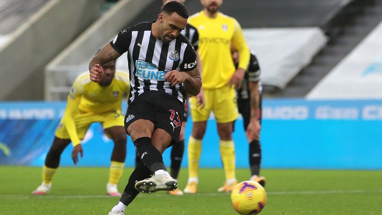 Callum Wilson levels from the penalty spot for Newcastle against Fulham