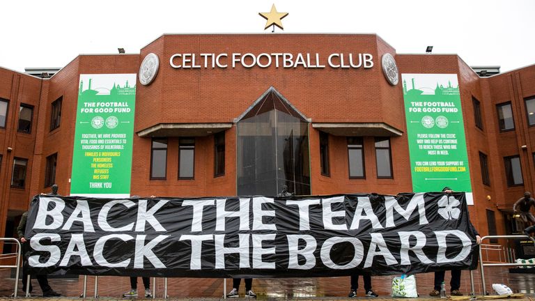 Pre-Match Protest during a Scottish Premiership match between Celtic and Kilmarnock at Celtic Park, on December 13