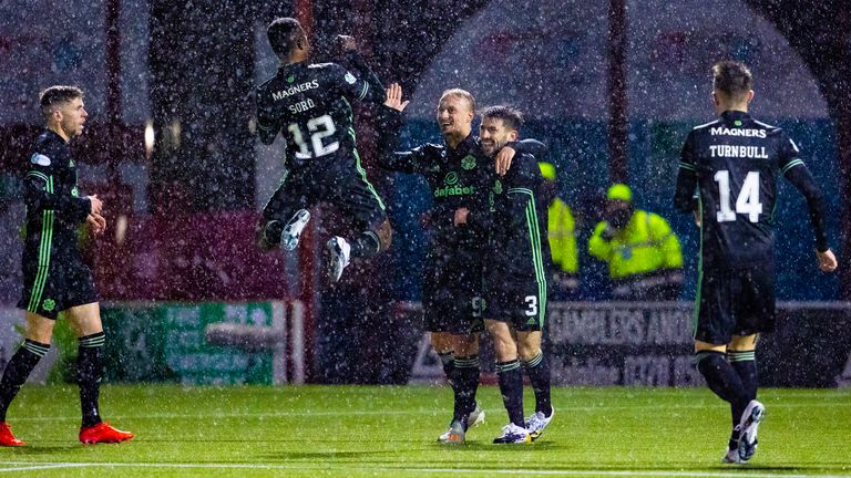 Leigh Griffiths scored the second of Celtic's three goals at Hamilton