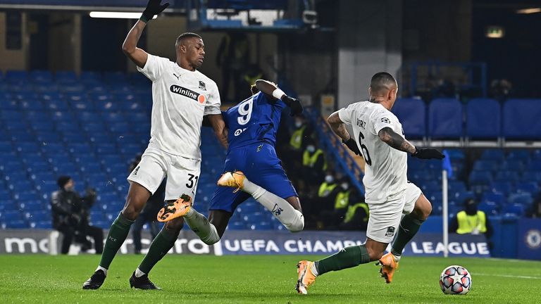 Tammy Abraham is brought down inside the box as Chelsea win a penalty