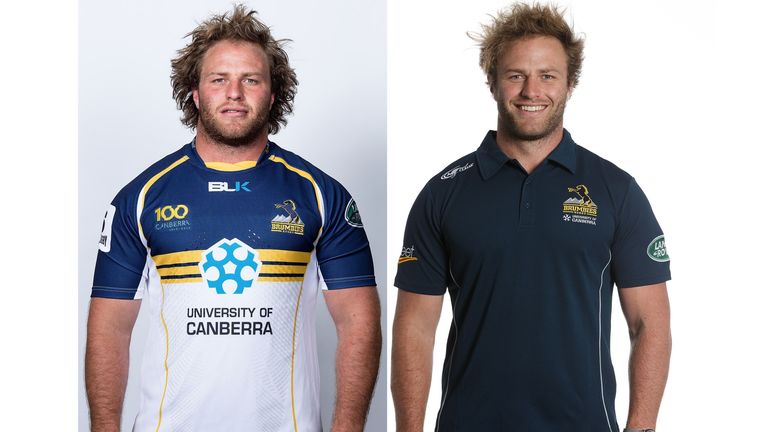 CANBERRA, AUSTRALIA - JANUARY 16: Dan Palmer poses during the official 2013 ACT Brumbies Super Rugby headshots session at Brumbies Headquarters on January 16, 2013 in Canberra, Australia. (Photo by Mark Nolan/Getty Images); CANBERRA, AUSTRALIA - JANUARY 21: Brumbies Scrum Coach Dan Palmer poses during the ACT Brumbies Super Rugby headshots session on January 21, 2015 in Canberra, Australia. (Photo by Stefan Postles/Getty Images)