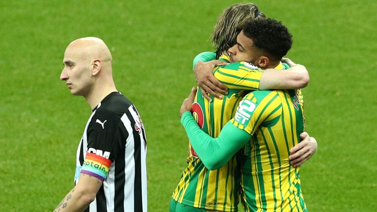 Darnell Furlong celebrates after equalising against Newcastle