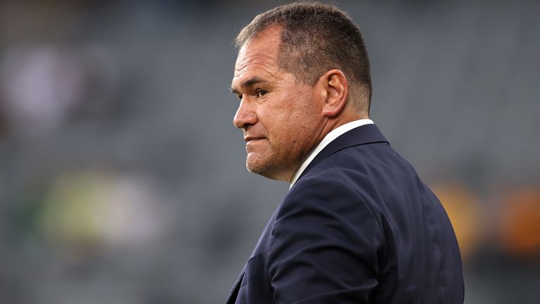  Dave Rennie the Wallabies coach looks on during the 2020 Tri-Nations match between the Australian Wallabies and the Argentina Pumas at Bankwest Stadium on December 05, 2020 in Sydney, Australia. (Photo by Cameron Spencer/Getty Images)