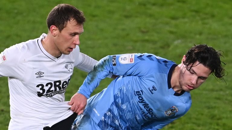 Derby were held to a 1-1 draw by Coventry in Wayne Rooney's second game in caretaker charge