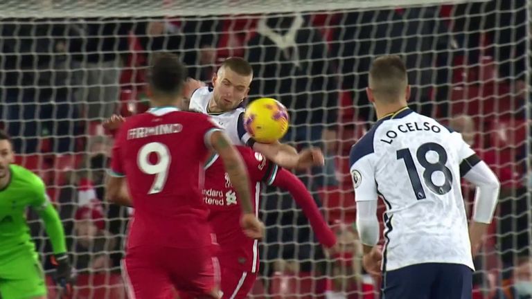 Eric Dier escaped conceding a penalty for handball at Anfield