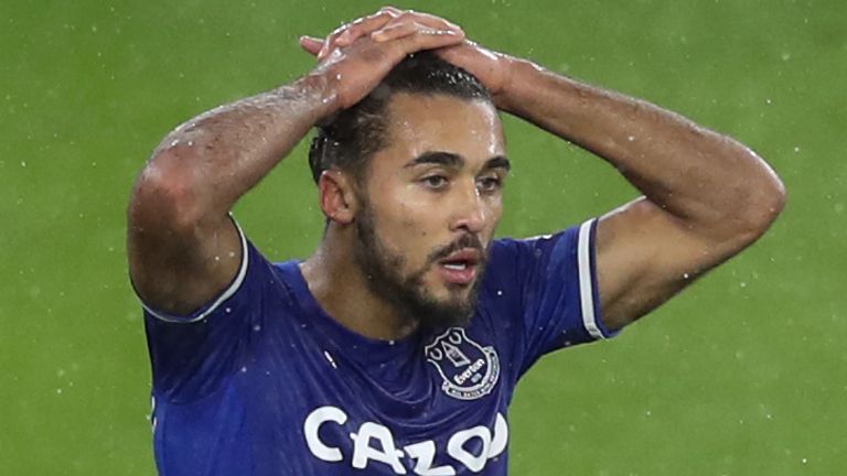 Dominic Calvert-Lewin missed a big chance for Everton in the first half