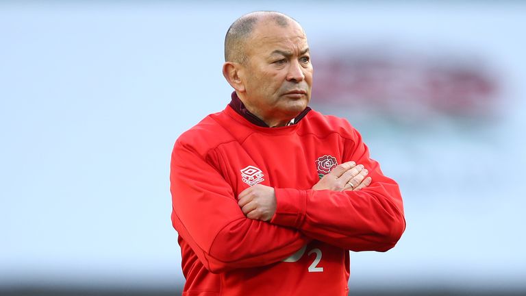 England head coach Eddie Jones looks on ahead of the Autumn Nations Cup final between England and France at Twickenham