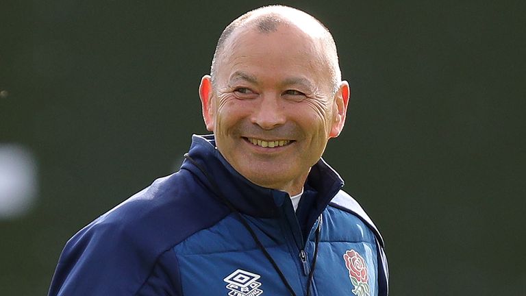 England's coach Eddie Jones reacts during an England Rugby Team three-day training camp at The Lensbury in Teddington, south west London on October 7, 2020, ahead of England's final game of the 2020 Six Nations, and the Autumn Nations Cup. (Photo by Andrew Matthews / POOL / AFP) (Photo by ANDREW MATTHEWS/POOL/AFP via Getty Images)