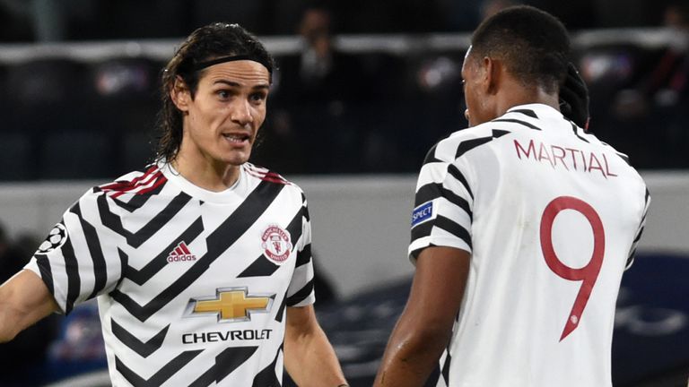 Edinson Cavani and Anthony Martial