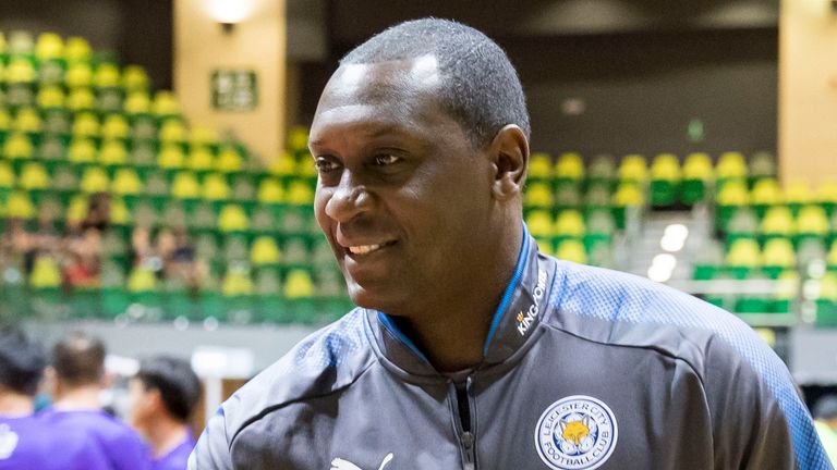 Der ehemalige Fußballspieler Emile Heskey nimmt an der Premier League Asia Trophy Skills-Sitzung im Macpherson-Stadion am 18. Juli 2017 in Hongkong, Hongkong teil