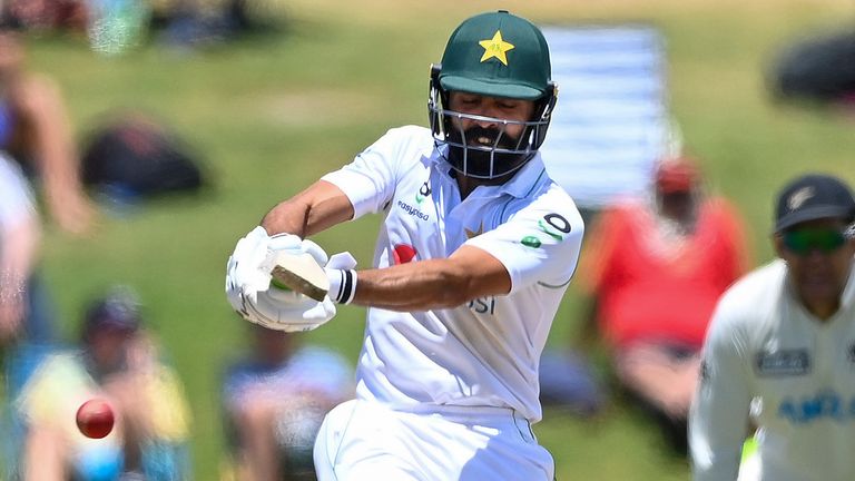 AP Newsroom - Pakistan's Fawad Alam bats during play on the final day of the first cricket test between Pakistan and New Zealand at Bay Oval, Mount Maunganui, New Zealand, Wednesday, Dec. 30, 2020. (Andrew Cornaga/Photosport via AP)
