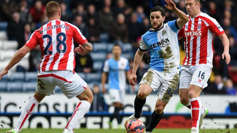 Wilkinson in action for Stoke against Blackburn in the 2015 FA Cup tie in which he was injured 