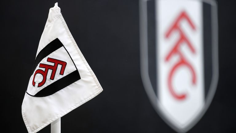 A Fulham corner flag is seen inside the stadium prior to the Premier League match between Fulham and Aston Villa