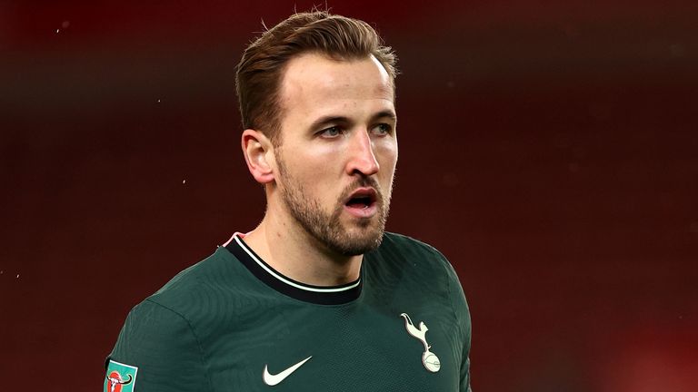 Harry Kane in action for Spurs in their Carabao Cup quarter-final at Stoke