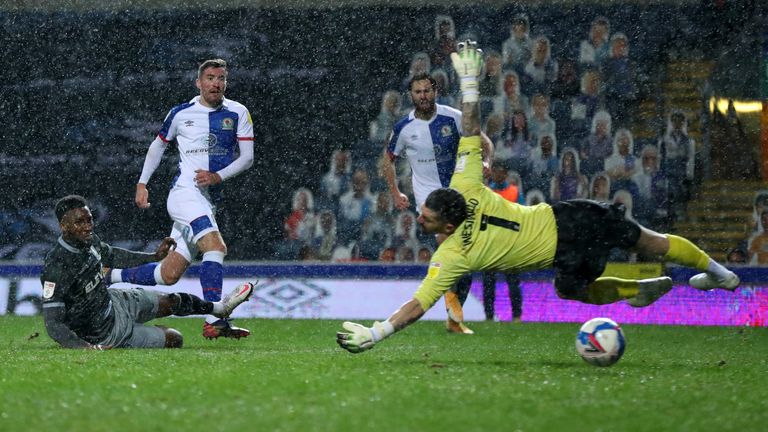 BLACKBURN, ENGLAND - DECEMBER 26: during the Sky Bet Championship match between Blackburn Rovers and Sheffield Wednesday at Ewood Park on December 26, 2020 in Blackburn, England. The match will be played without fans, behind closed doors as a Covid-19 precaution. (Photo by Lewis Storey/Getty Images)