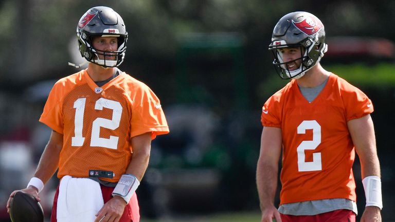 Josh Rosen (right) has been signed by the San Francisco 49ers 