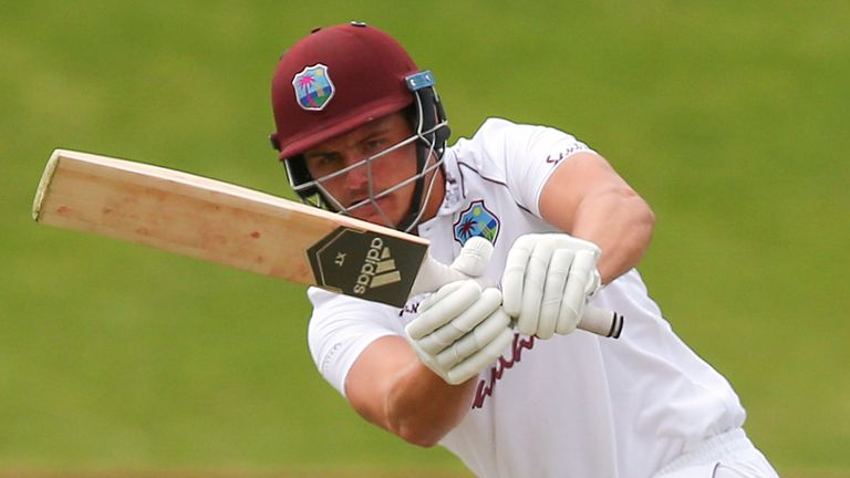 Joshua da Silva offered some resistance for West Indies with a half-century on his Test debut