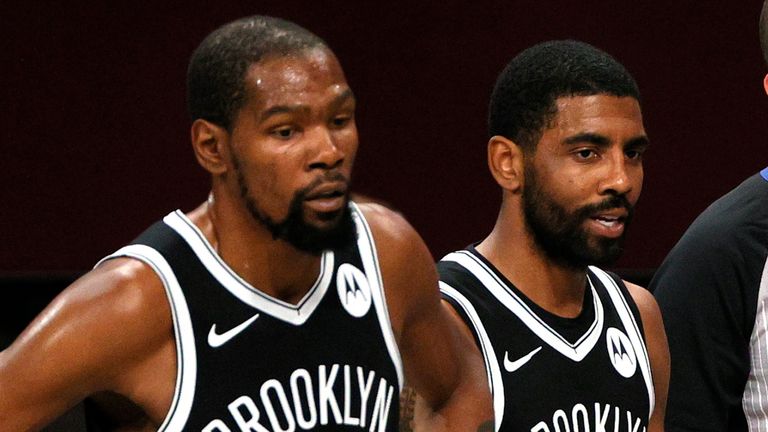 Kevin Durant and Kyrie Irving featured together for the Nets for the first time this preseason