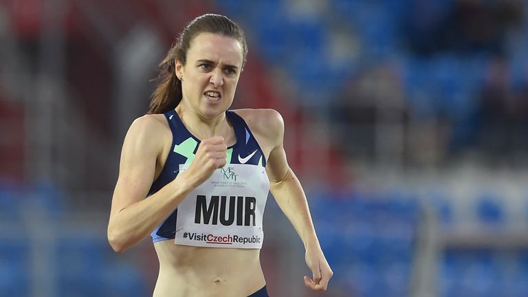 Laura Muir of Great Britain competes to win the Women's 800m of IAAF Golden Spike 2020 Athletics meeting in Ostrava, Czech Republic, on September 8, 2020