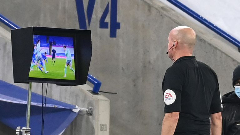 Lee Mason overturned his original decision to award Leicester a late penalty after viewing two replays of the incident