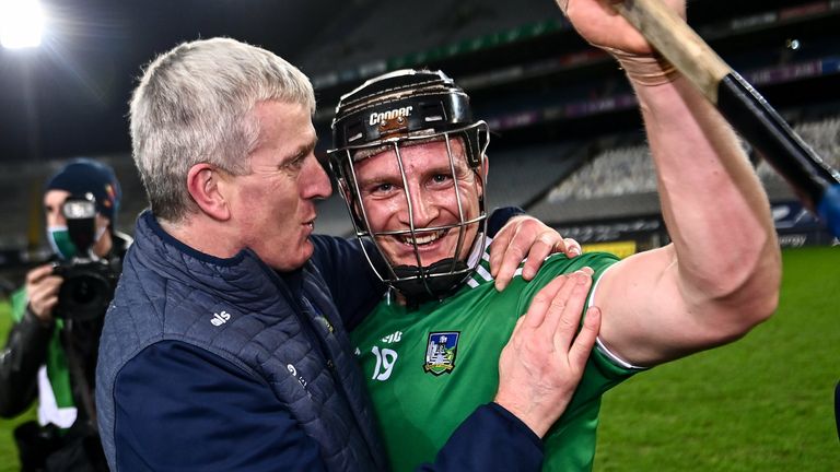 Kiely celebrates with Peter Casey