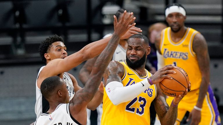 Los Angeles Lakers against the San Antonio Spurs