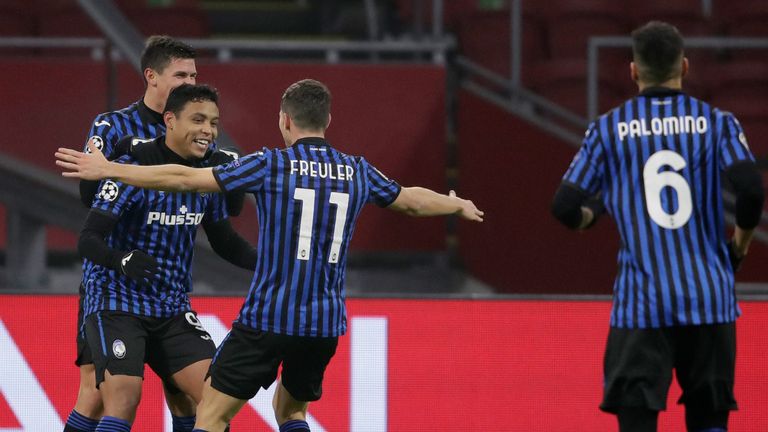 Luis Muriel scored the only goal as Atalanta defeated Ajax in Amsterdam