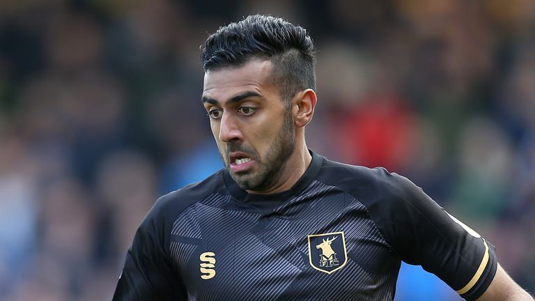 Mal Benning of Mansfield Town in action during the Sky Bet League Two match between Northampton Town and Mansfield Town at PTS Academy Stadium on April 13, 2019 in Northampton, United Kingdom