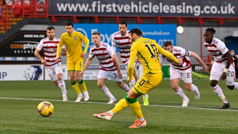 Martin Boyle scores the opening goal from the spot