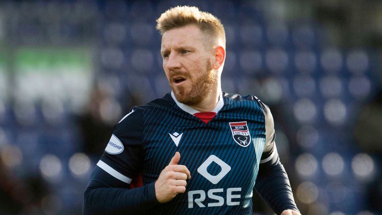 Michael Gardyne En Action Pendant Le Match De Premiership Entre Ross County Et Rangers 