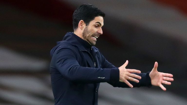 Arsenal boss Mikel Arteta during Arsenal's 1-1 draw with Southampton