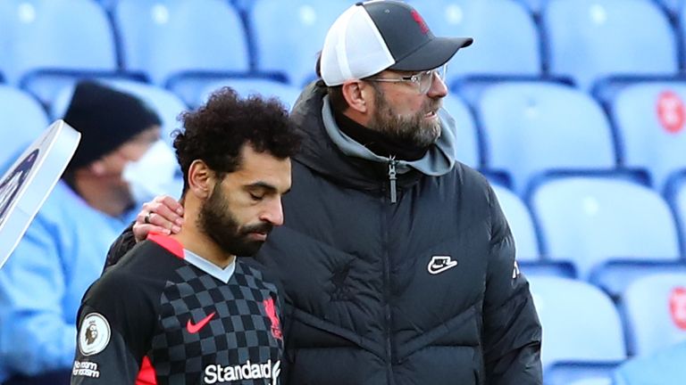Mohamed Salah scored twice as a substitute in Liverpool&#39;s 7-0 win at Crystal Palace on Saturday