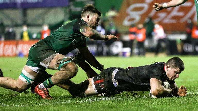 Nick Timoney goes over for Ulster's second try