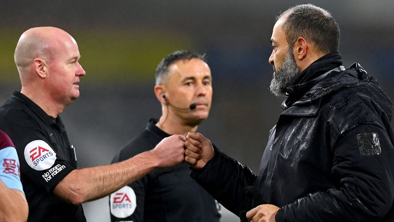 Nuno Espirito Santo was highly critical of referee Lee Mason after Wolves' defeat to Burnley