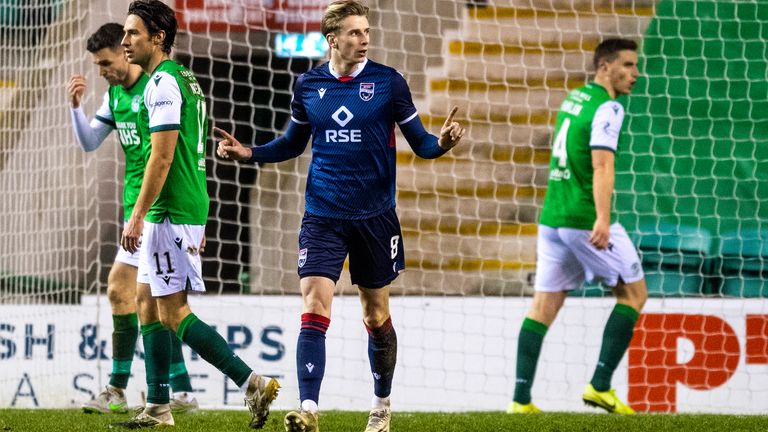 Oli Shaw doubled Ross County's lead at Easter Road