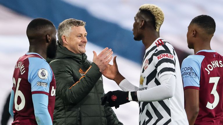 Ole Gunnar Solskjaer shares his delight in United's comeback with Pogba